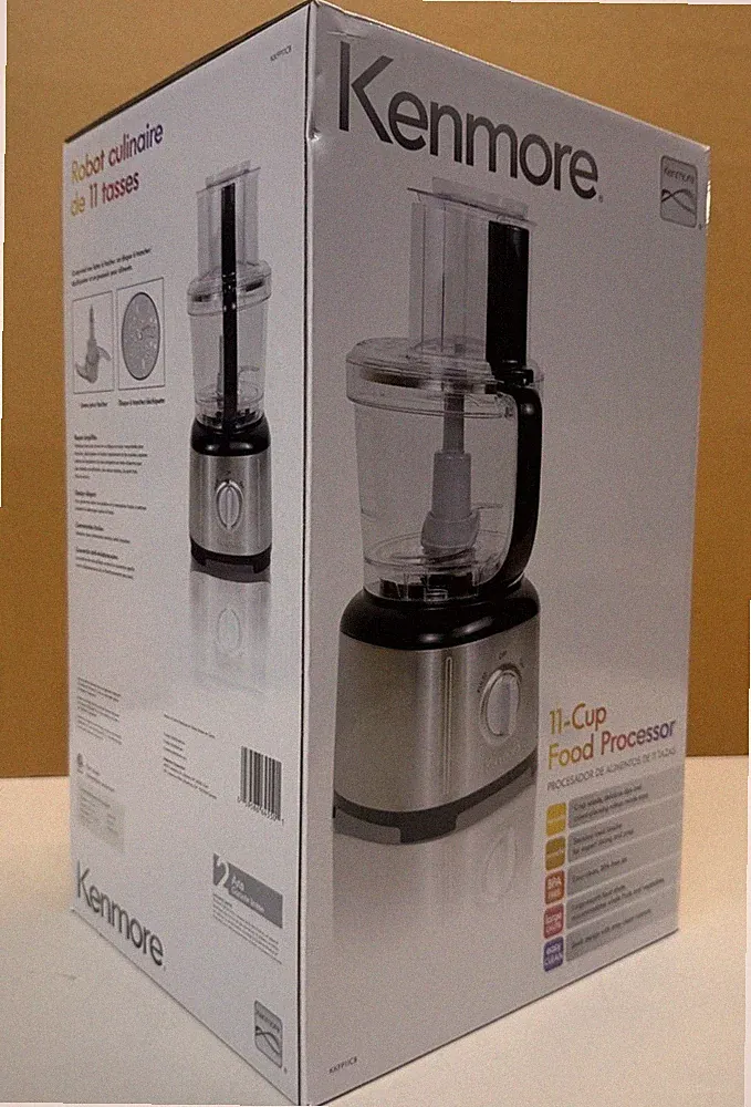 Kenmore 11-Cup Food Processor and Vegetable Chopper - Black/Silver 500W 2 Speed
