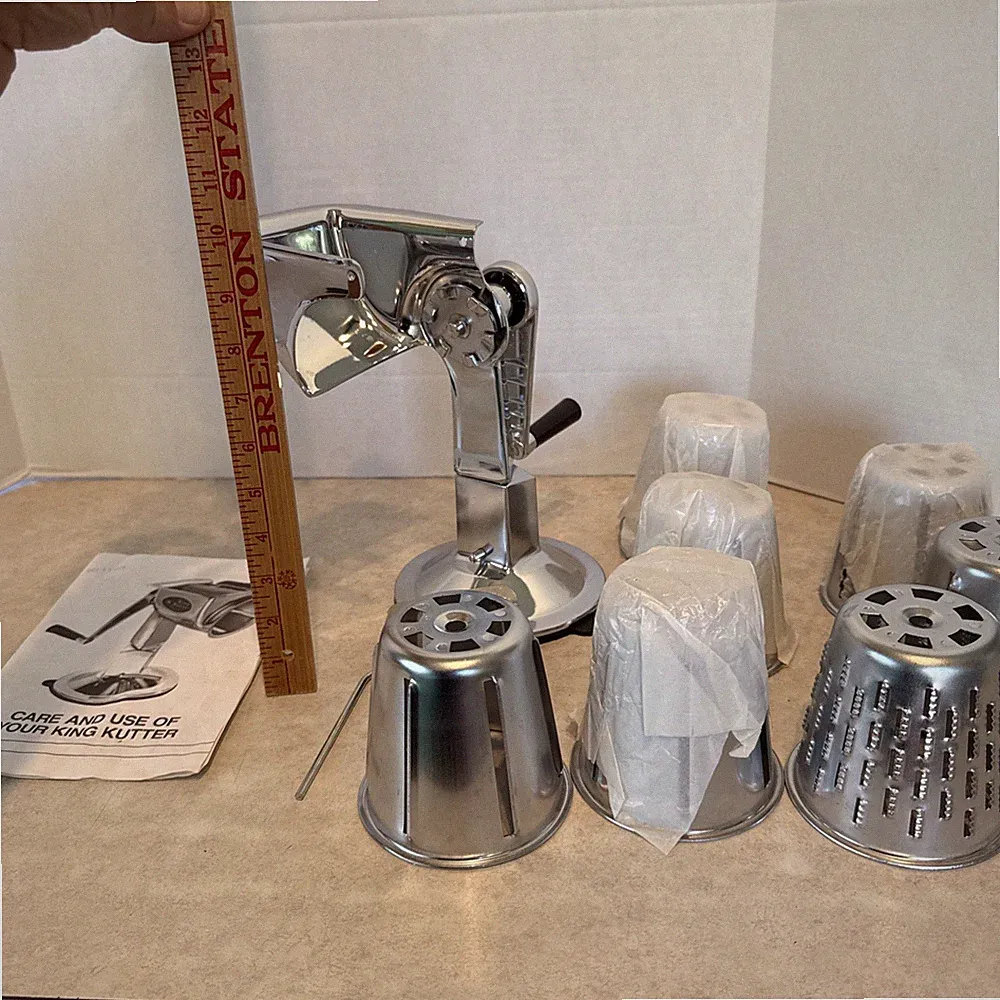 KING KUTTER Manual Food Processor Food Vegetable Cutter 7 Cones Suction Vtg