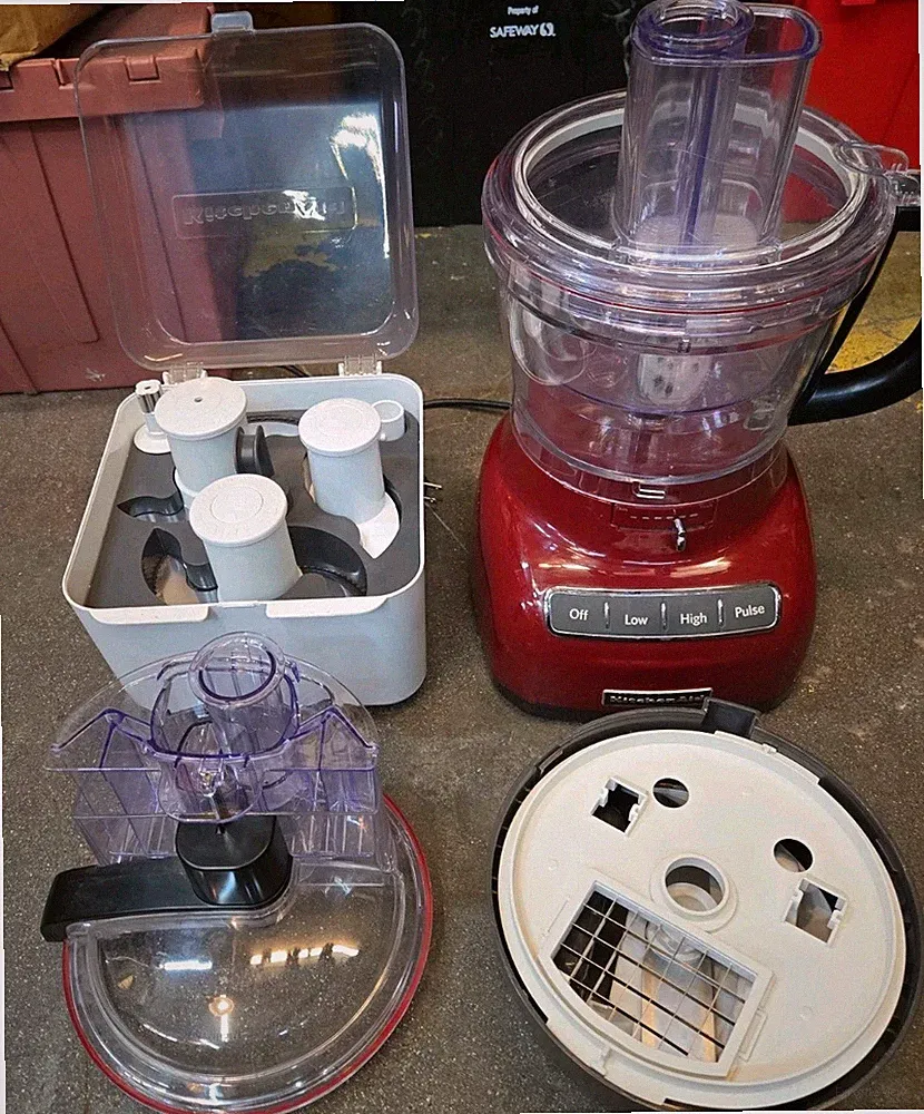 🔥Kitchen Aid 13 Cup Exact Slice Food Processor & Kit KFP1356GC Red 26 PIECES!🔥