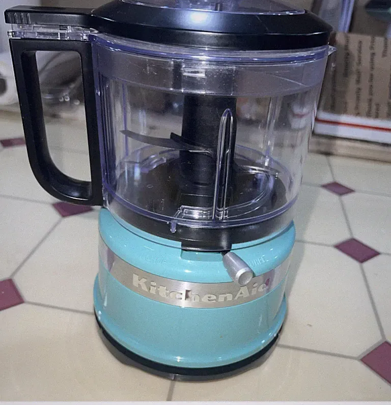 Kitchen Aid Aqua Sky Blue Food Processor 3.5 Cup Chopper KFC3516QCB Wrap Cord