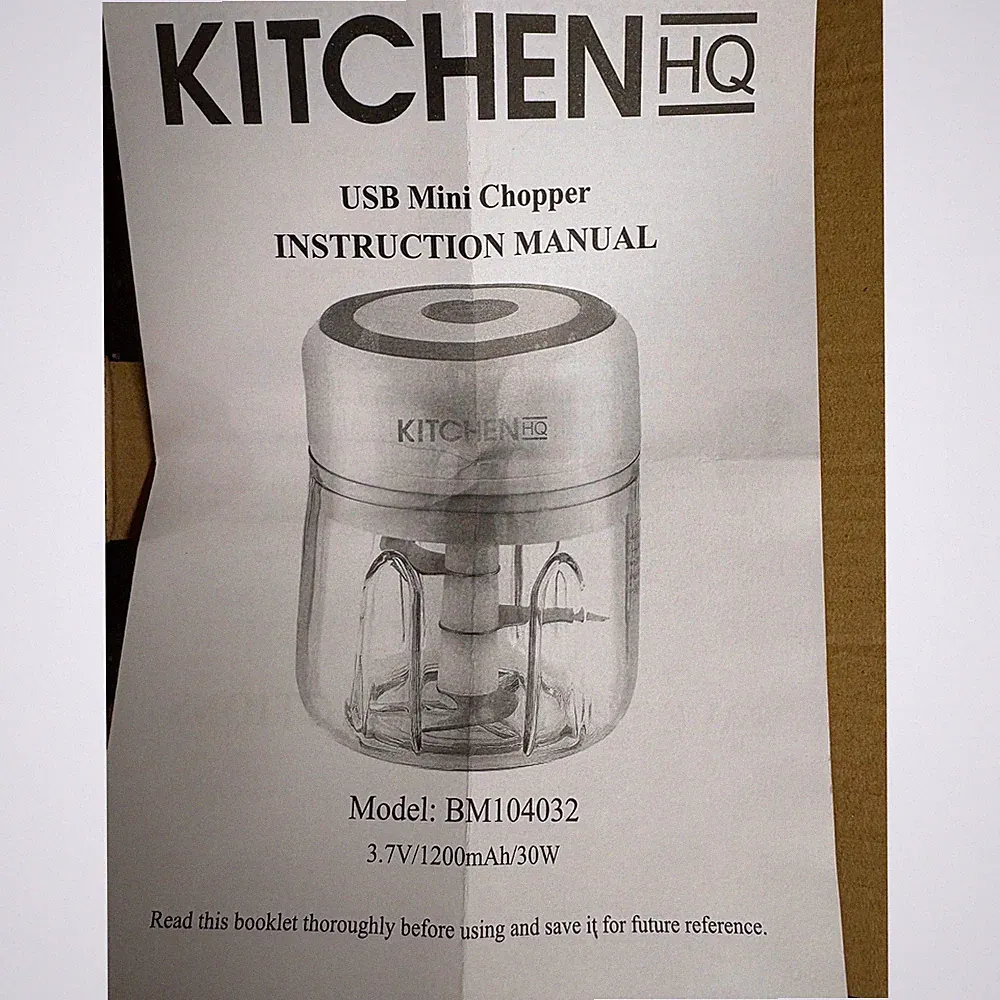 Kitchen HQ USB Mini Chopper Red Cordless Rechargeable Food Processor BM104032