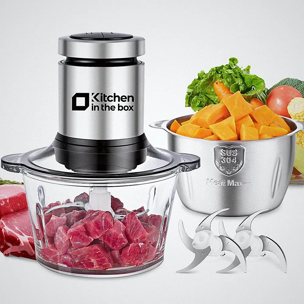Kitchen in the box Food Processors,Small Meat Grinder & Black,8cup+8cup