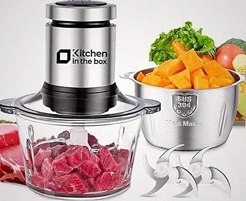 Kitchen in the Box Food Processors Small Meat Grinder Food Chopper Electric BLK