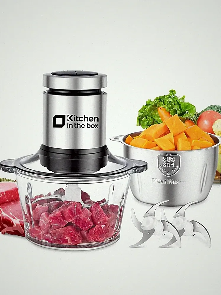 Kitchen in the Box Food Processors Small Meat Grinder Food Chopper Electric BLK