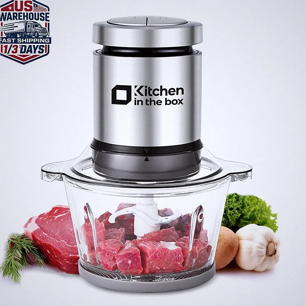 Kitchen in the box Mini Food Processor 400W Meat Grinder 3 Cup Bowl