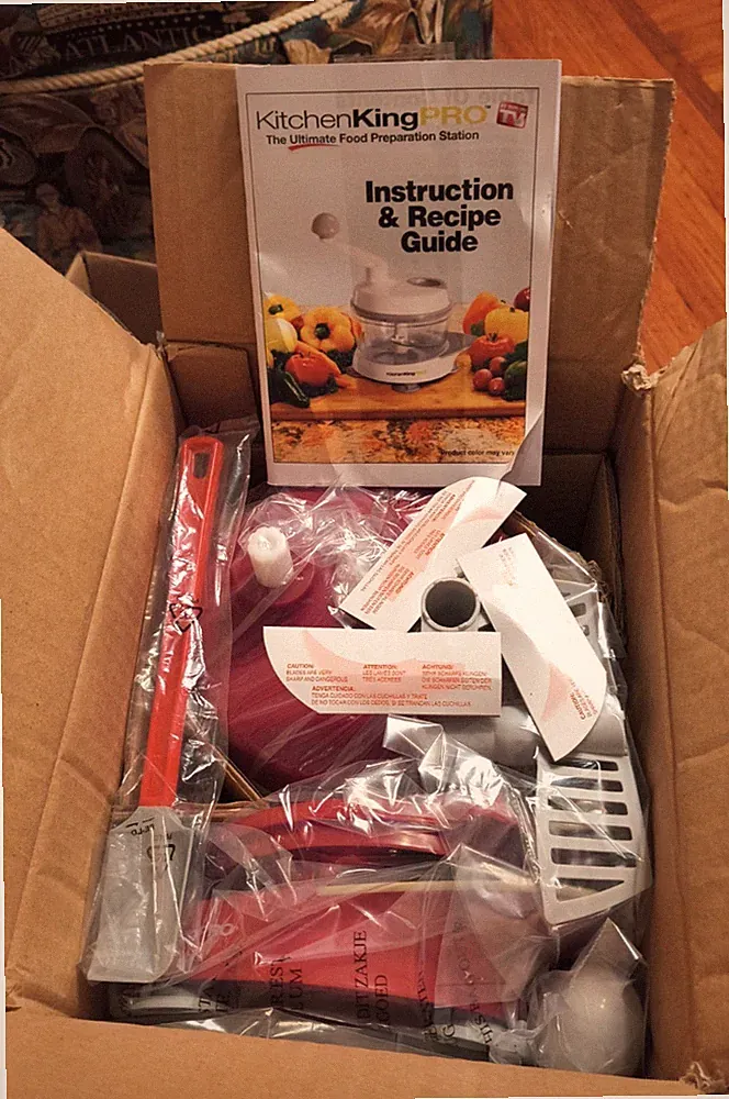 Kitchen King Pro - Manual Food Processor - Chop Slice Julienne Mix Blend NEW RED