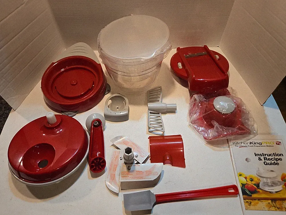 Kitchen King Pro - Manual Food Processor - Chop Slice Julienne Mix Blend NIOB