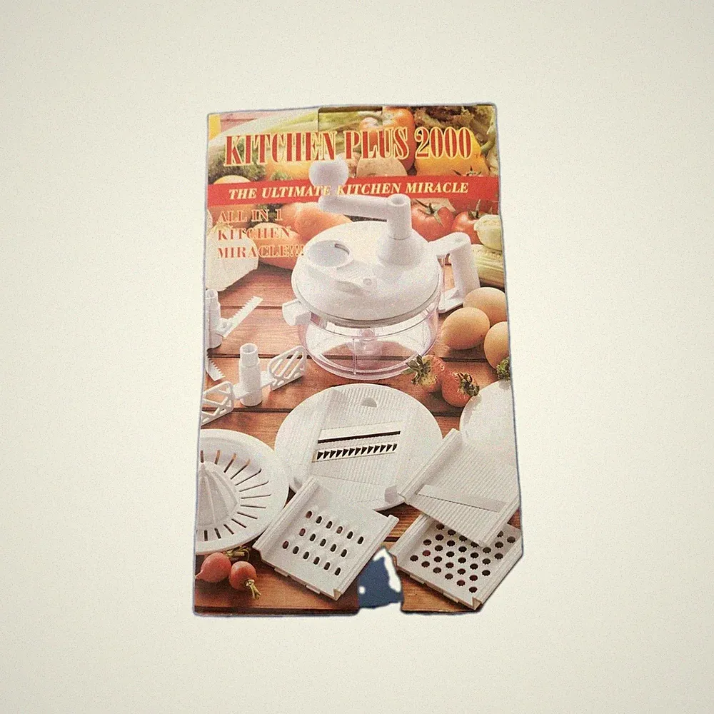 Kitchen Plus 2000 Manual Food Processor Chopper Slicer Open Box New Complete Kit