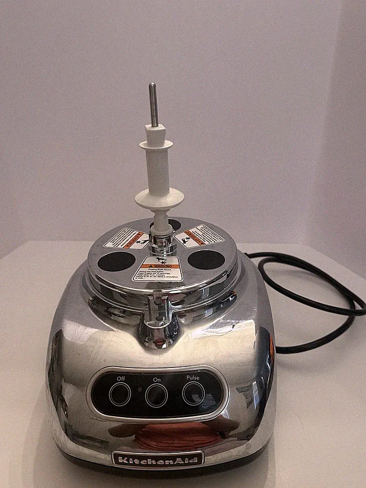 KitchenAid 12 Cup Food Processor Chrome With Attachments KFP750CR1 Working READ