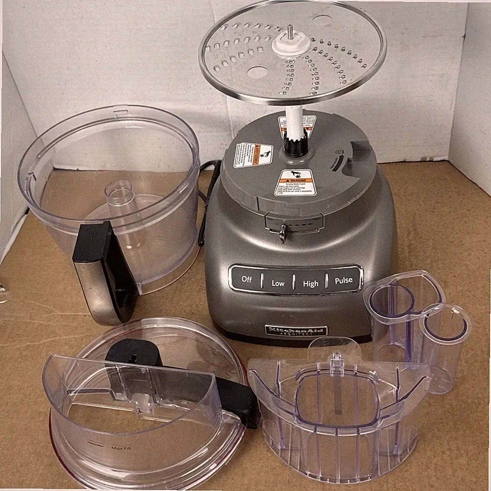 KitchenAid 13 Cup Food Processor Exact Slice System KFP1333CU Silver Works Great