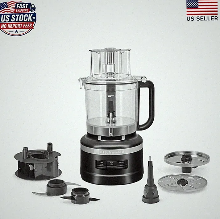 KitchenAid 13-Cup Food Processor, KFP1318, Black Matte, Chop, Shred, Knead, Mix