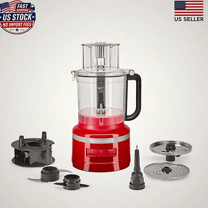 KitchenAid 13-Cup Food Processor, KFP1318, Empire Red, Chop, Shred, Knead, Mix