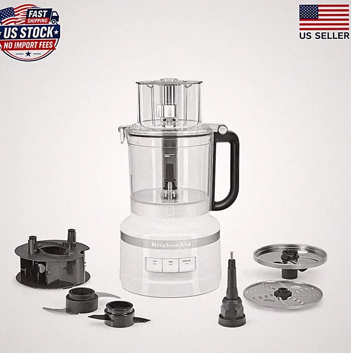 KitchenAid 13-Cup Food Processor, KFP1318, White, 3-in-1, Mix, Chop