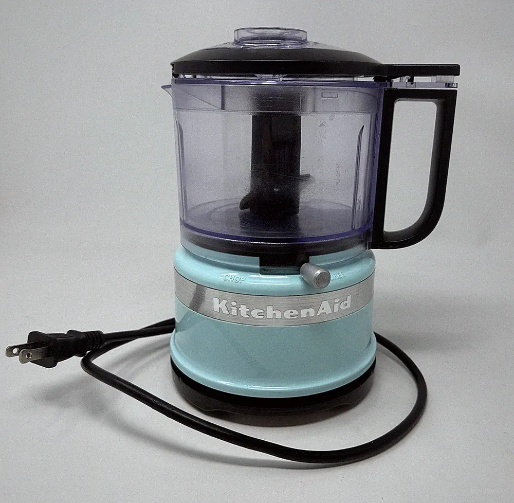 KitchenAid 3.5-Cup Mini Food Processor Chopper TESTED WORKS Aqua Blue KFC3516AQ