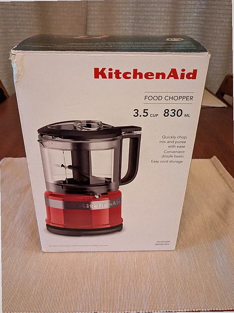KitchenAid 3.5 Cup Mini Food Processor Red Chopper KfC3516ER Works Great