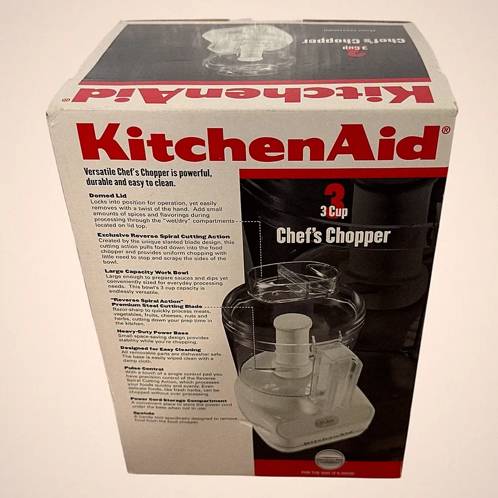 KitchenAid 3 Cup Chef's Chopper White Food Processor KFC3100WH New in Box