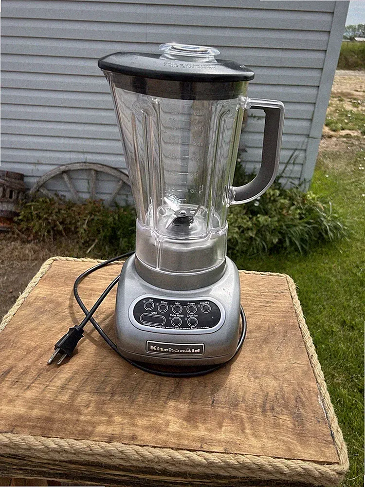 KitchenAid 5 Speed Blender Silver 56 Oz Glass Jar Crush Ice Tested Working