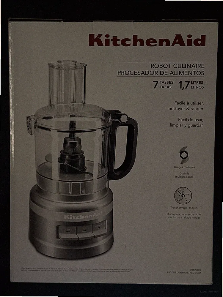 KitchenAid 7-Cup Food Processor - Contour Silver (New Open Box) - KFP0718CU