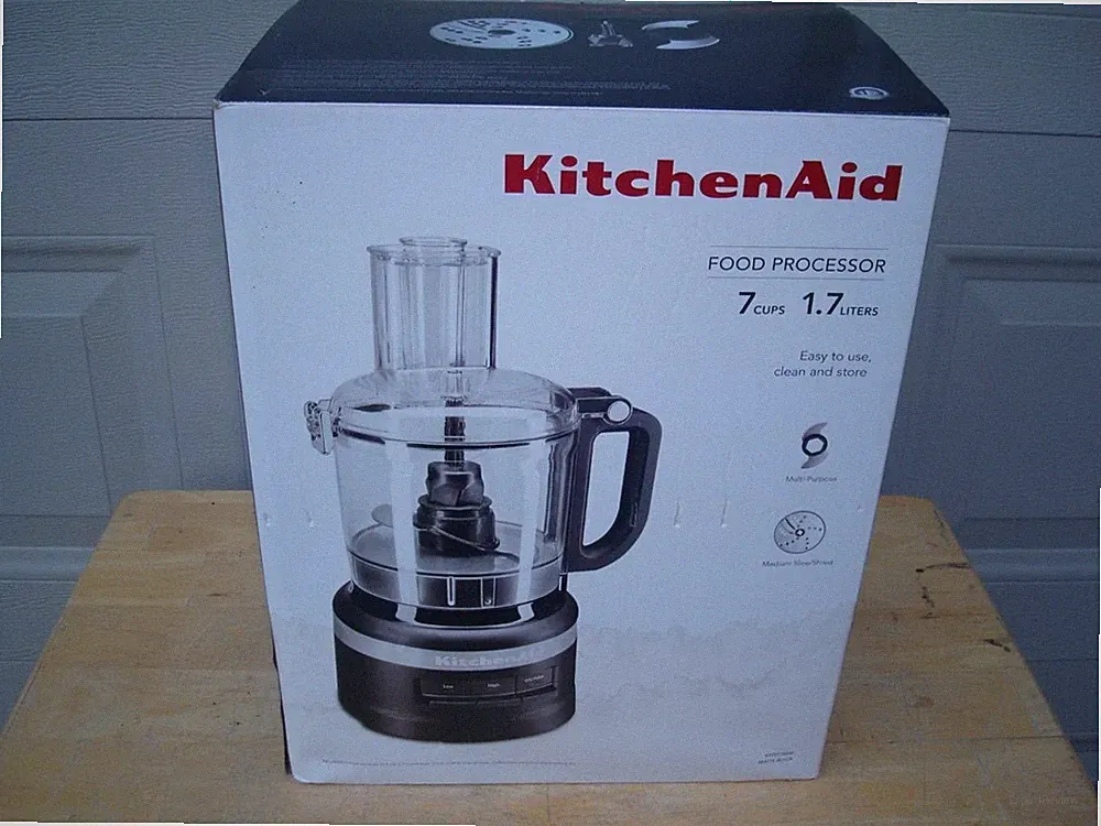 KitchenAid 7 Cup Food Processor KFP0718BM Matte Black 1.7 Liter - New in Box