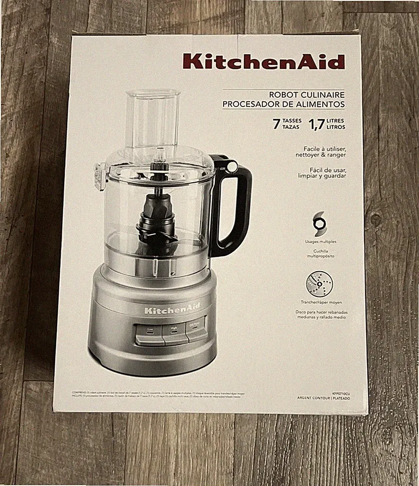 KitchenAid 7 Cup Food Processor Plus Chop Puree Shred Slice KFP0710CU NEW