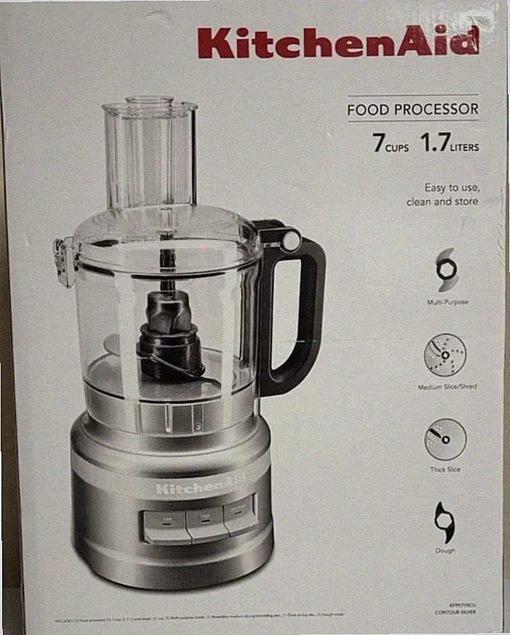 KitchenAid 7 Cup Food Processor Plus, Contour Silver