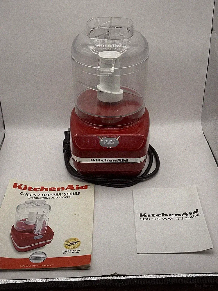 KitchenAid Chef's Chopper KFC3100 Empire Red 3 Cup Mini Food Processor w/Manual