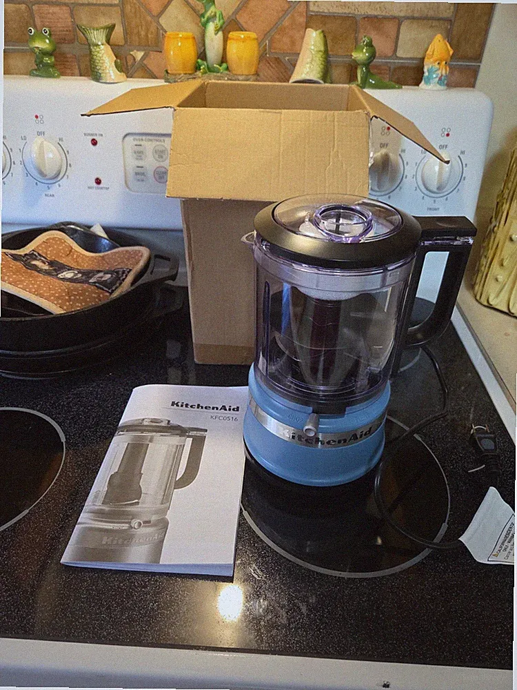 KitchenAid Chopper KFC3516AQ 3.5 Cups Mini Food Processor - Aqua Sky Color. New.