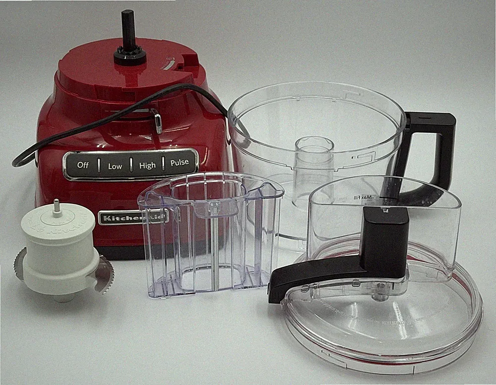 KitchenAid Food Processor 9 Cup Red One Blade Pusher Large Bowel Missing Pieces