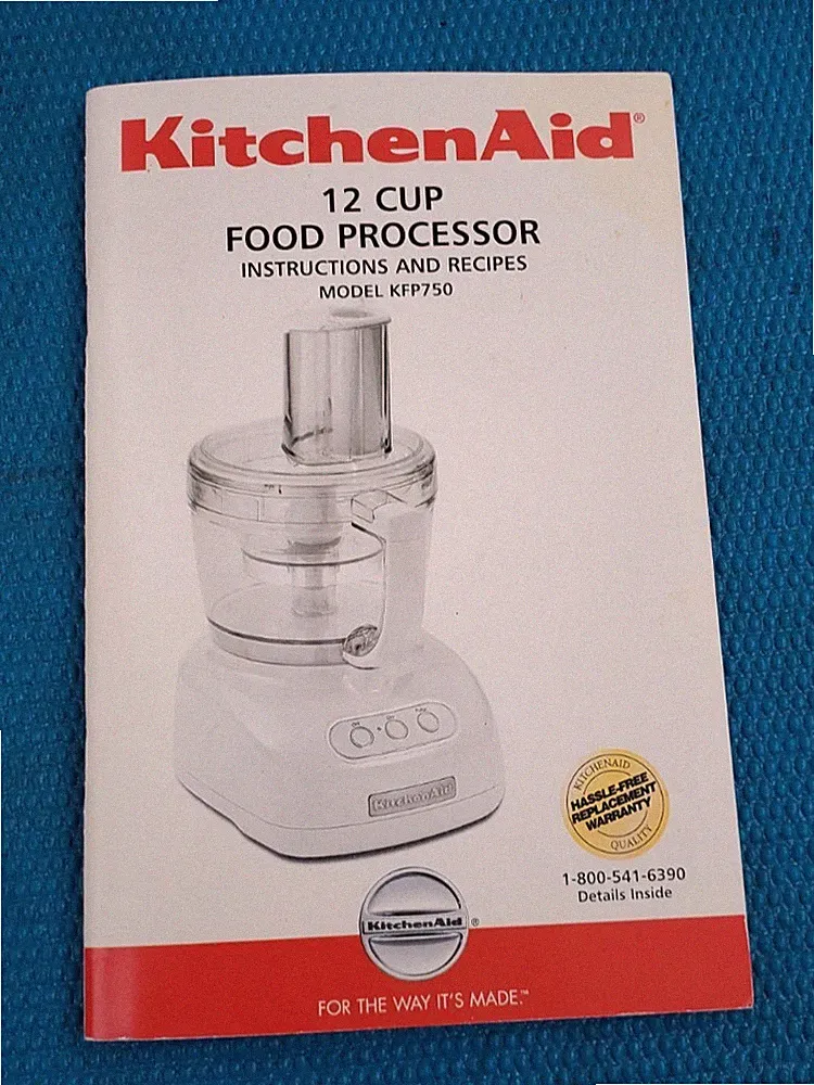 KitchenAid Food Processor KFP750 12 Cup Manual Instructions Used Good Condition
