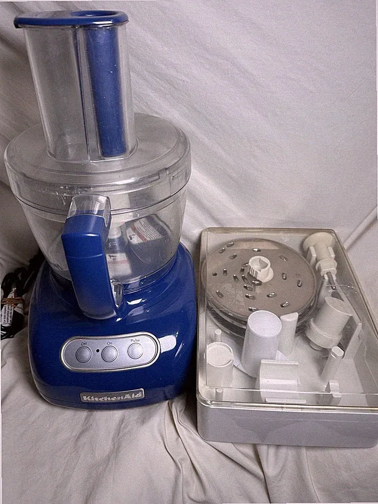 KitchenAid Food Processor KFP750BW1 Blue w/ Slicing Shredding Discs Accessories