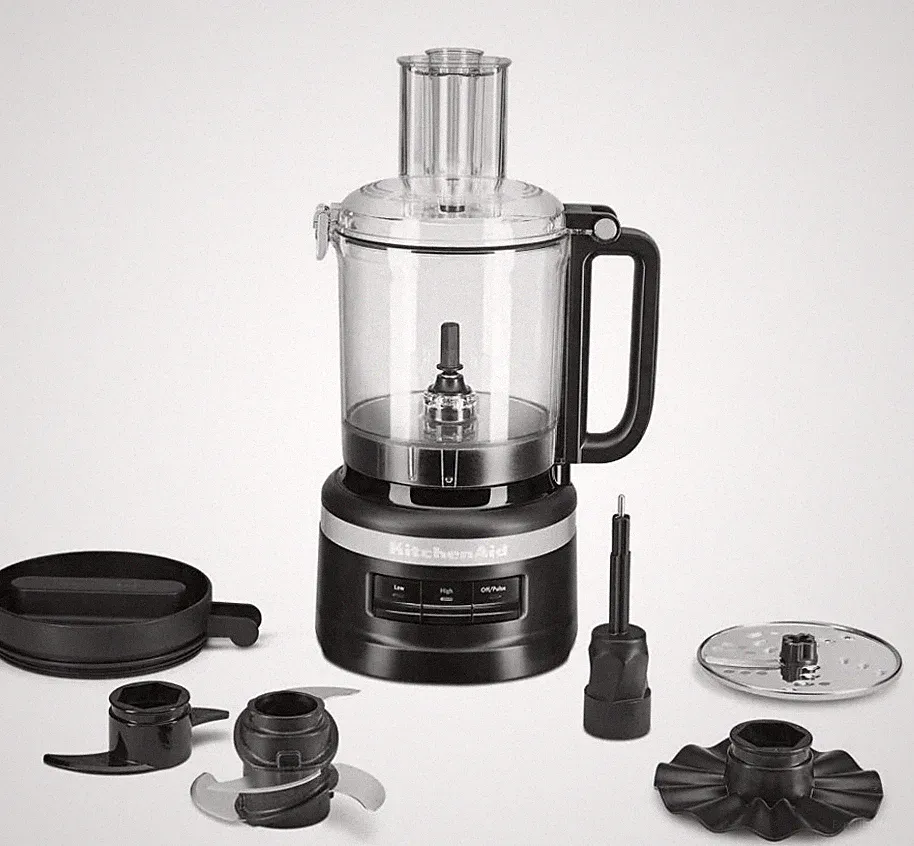 KitchenAid Full-Size Food Processor Black All-in-One Storage Matte Finish