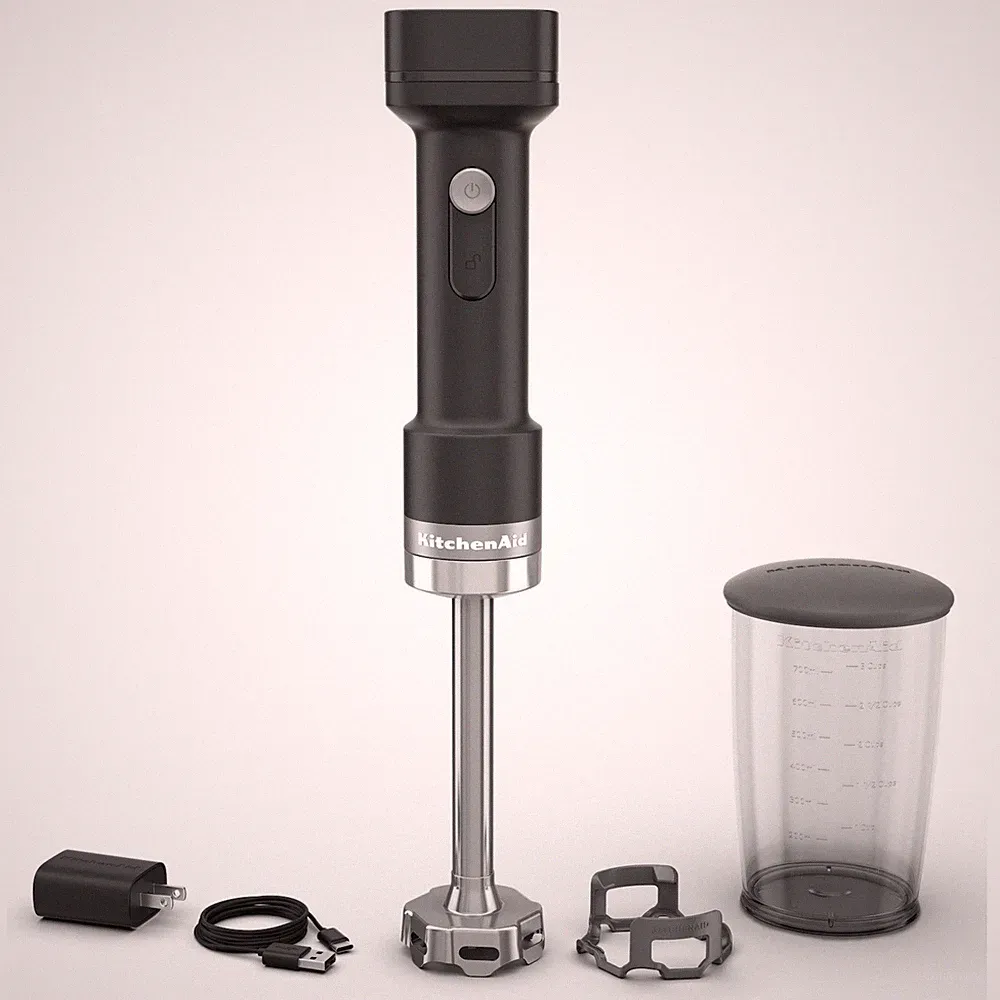 KitchenAid Go Handheld Immersion Blender Set Black Stainless Steel w/ Accessori...