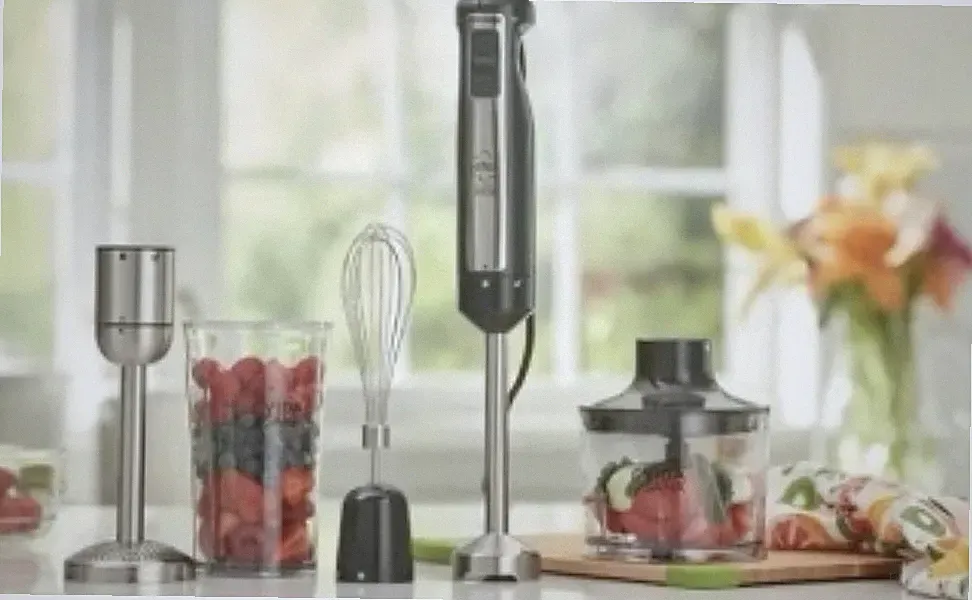 KitchenAid Handheld Immersion Blender Set 2-Speed w/ Whisk Chopper Beaker