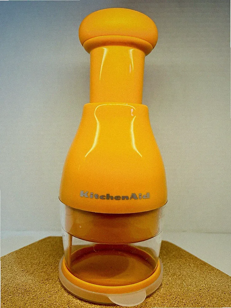 KitchenAid Handheld Manual Food Chopper - Stainless Steel Blades - Orange