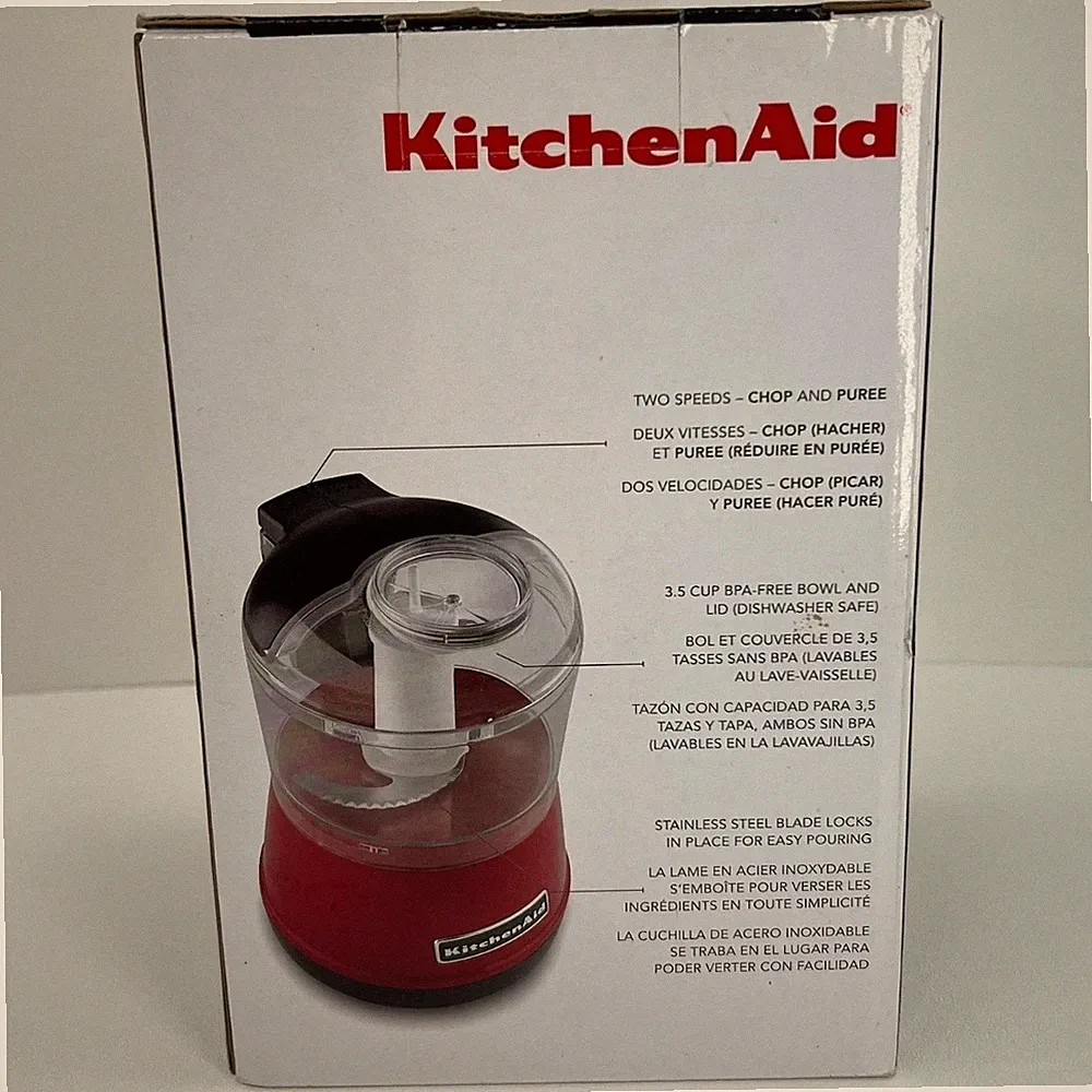 KitchenAid KFC3511 3.5 Cup Mini Food Chopper Vegetable Dicer Compact Empire Red