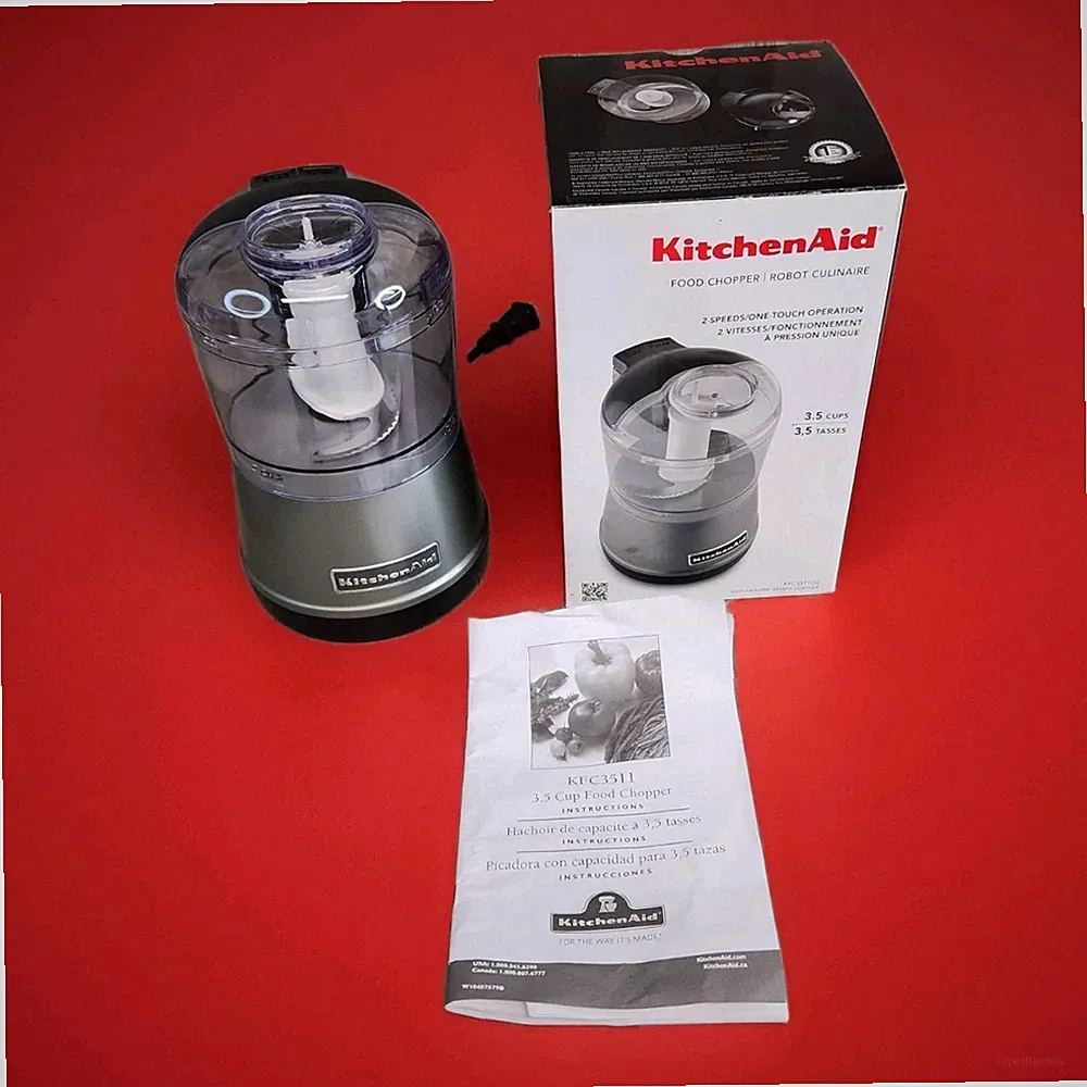 KitchenAid KFC3511CU0 3.5-Cup Electric Food Chopper Silver Tested / Working