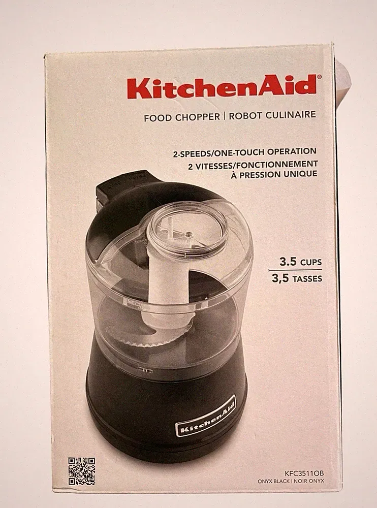 KitchenAid KFC3511OB 3.5 Cup Food Chopper Onyx Black Open Box