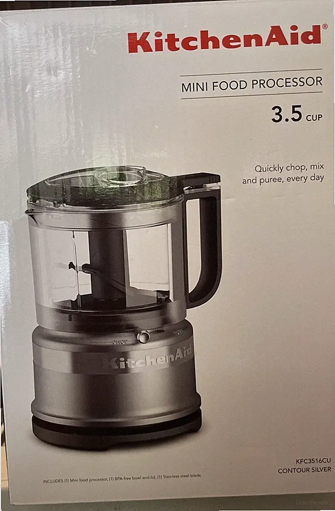 KitchenAid KFC3516CU Mini Food Processor 3.5 Cup Silver Open Box