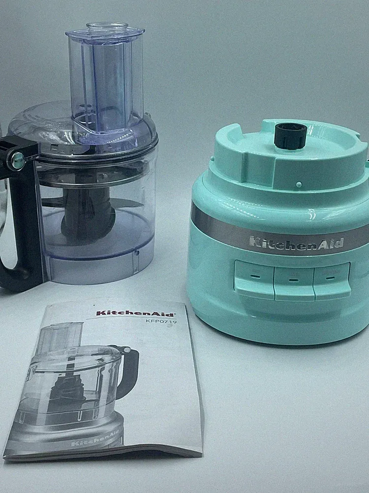 KitchenAid KFP0719 7 Cup Food Processor Base and Parts- Aqua Sky blue