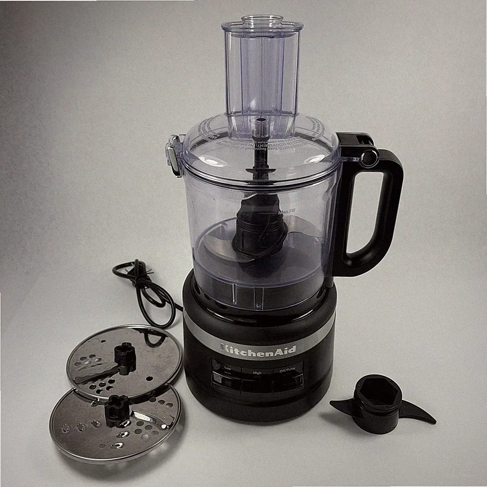 KitchenAid KFP0719BM 7 Cup Food Processor - Black Matte -With Accessories