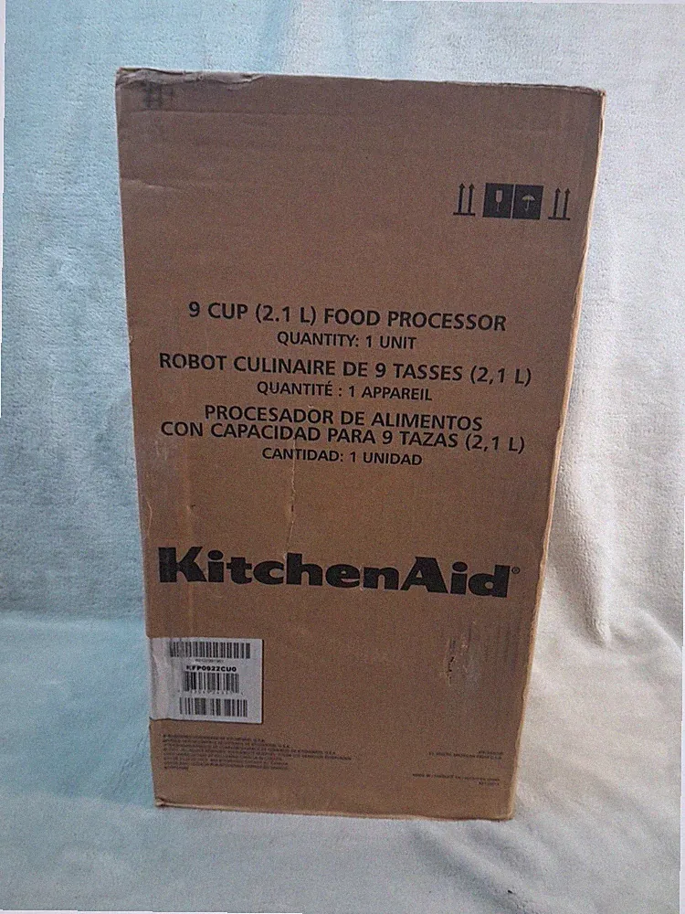 KitchenAid KFP0922CU Contour Silver 9-cup Food Processor -New In Factory Box