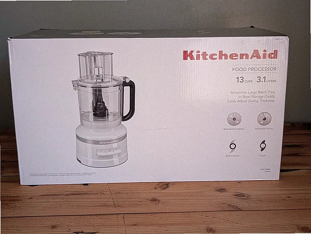 KitchenAid KFP1318WH 13 cup Food Processor w/ (2) Speeds - White, 120v