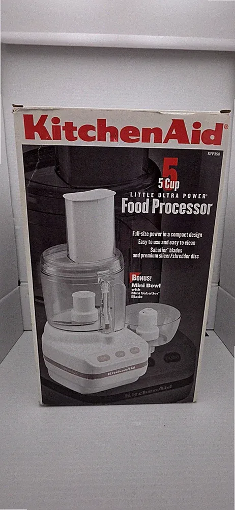 KitchenAid KFP350WH1 5 Cup Little Ultra Power Food Processor White NEW IN BO