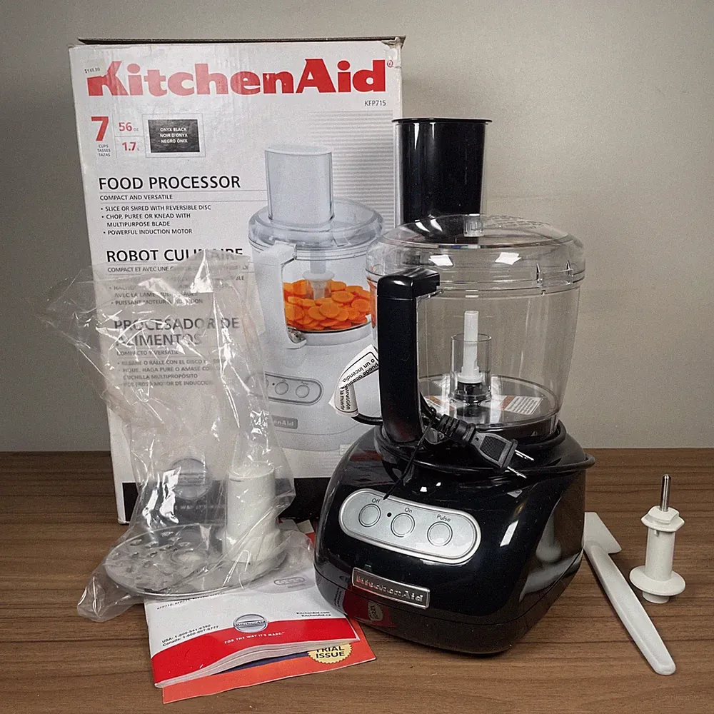 KitchenAid KFP715 7-Cup Black Food Processor New OPEN BOX