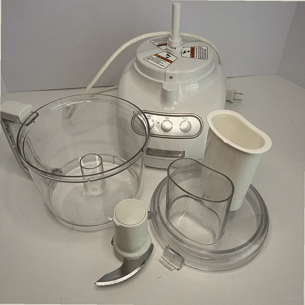 KitchenAid KFP715WH2 7‑Cup Food Processor White w/Bowl, Lid, Blade Tested Works