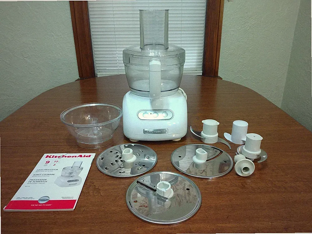 KitchenAid KFP740QWH1 9-Cup Food Processor + 4-Cup Bowl, Dough Blade & Disc Set