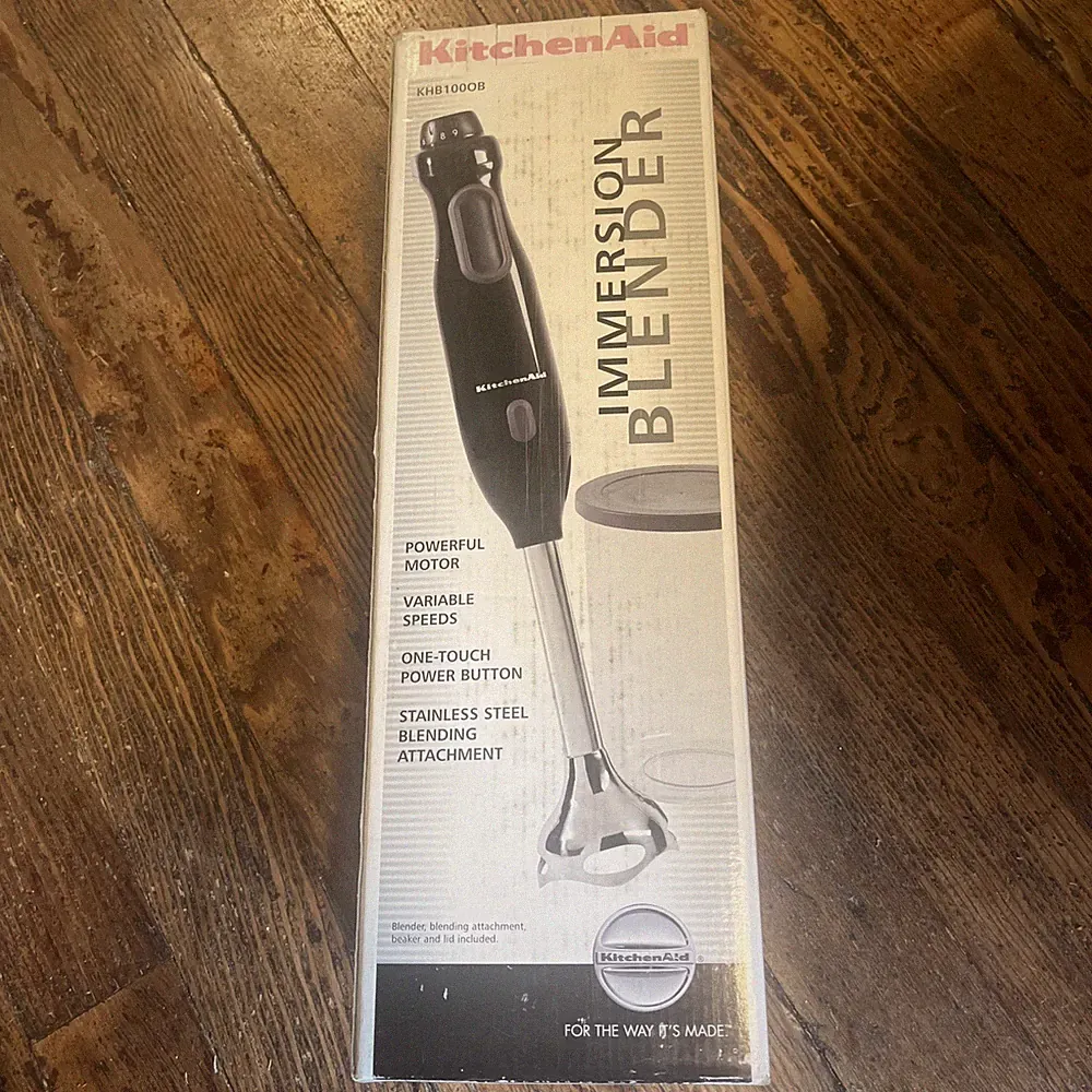 Kitchenaid KHB100OB 9 Speed Handheld Immersion Blender Whisk Black NEW OPEN BOX