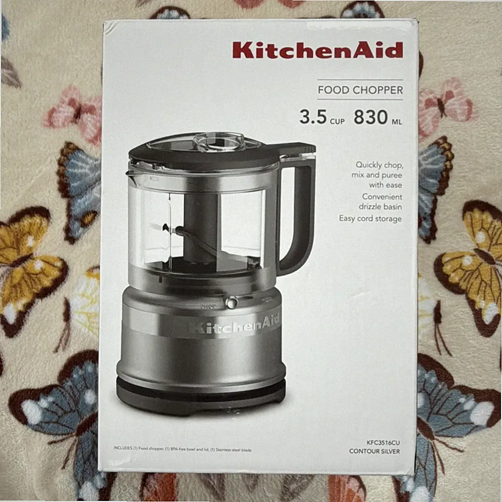 KitchenAid Mini Food Processor 3.5 Cup Contour Silver Dishwasher Safe 2 Speeds