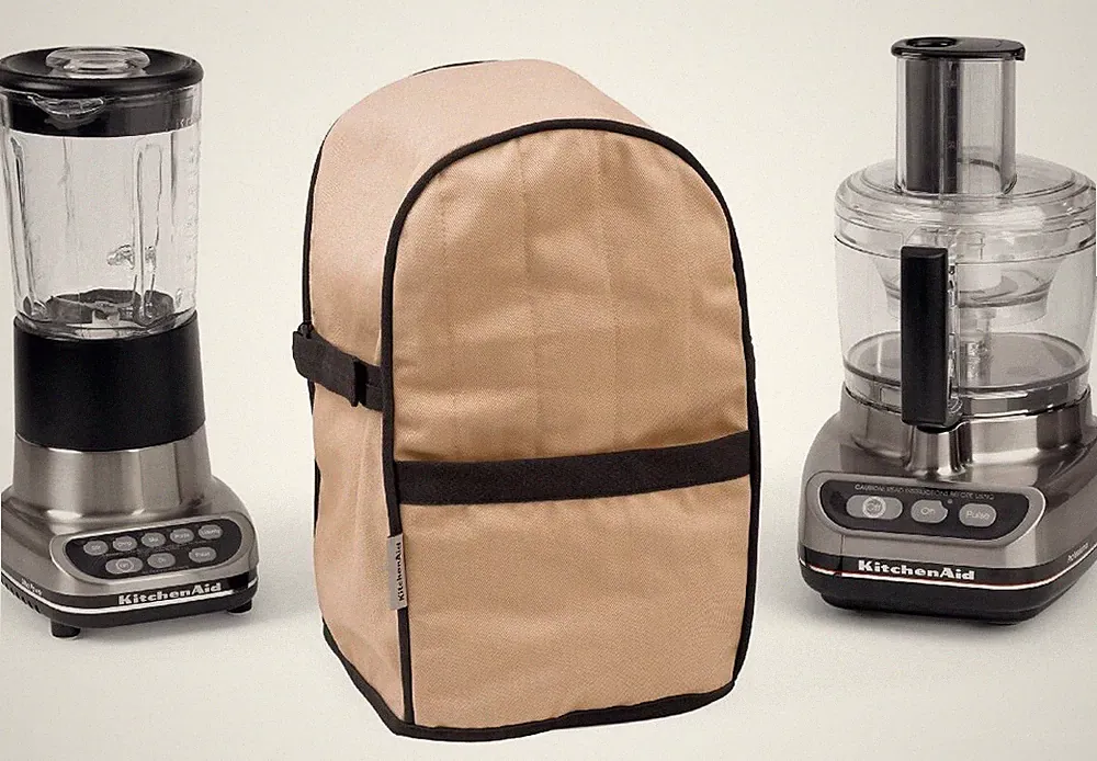 KitchenAid Quilted Cotton Blender Food Processor Cover w/ Pocket KACC1KB Khaki