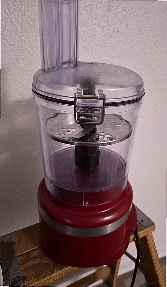 KitchenAid Red Full-Size Food Processor Base, Bowl, Lid, Feed Tube, Pulse